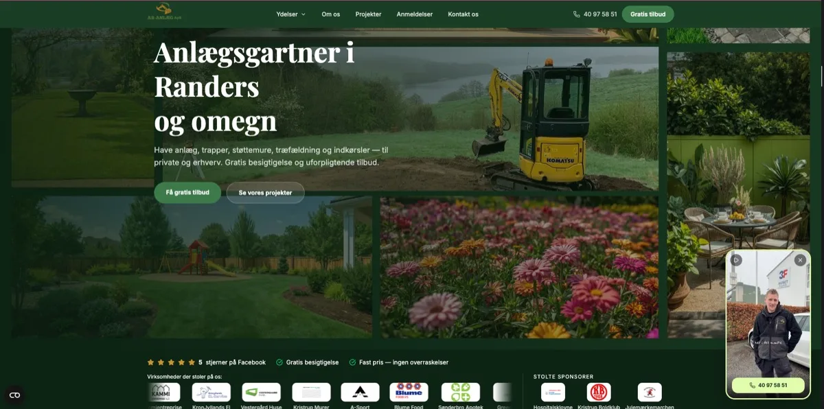 AB-Anlæg hjemmeside lavet af GrowGineer — webbureau i Randers